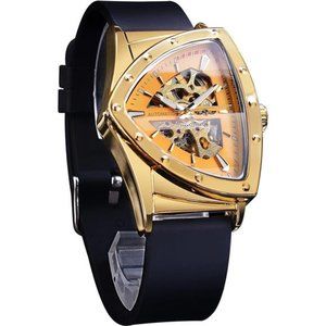 Skeleton Watches for Men, Automatic Mechanical Watch with Triangle Dial,Luminous